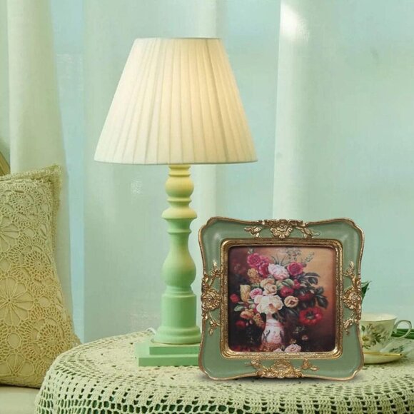 Vintage Picture 3x3 Luxury Antique Photo Frames With Golden Embossed Flower - Picture 2 of 7